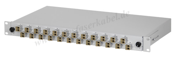 19 Zoll Box mit 24 E2000 duplex Multimode Kupplungen