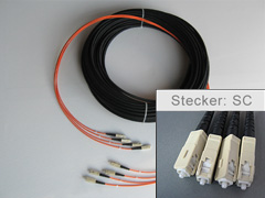 Lichtwellenleiter 10 Meter 10m OM5 LC auf SC Stecker Duplex 50/125 Patchkabel CONBIC® LWL Glasfaser-Kabel 